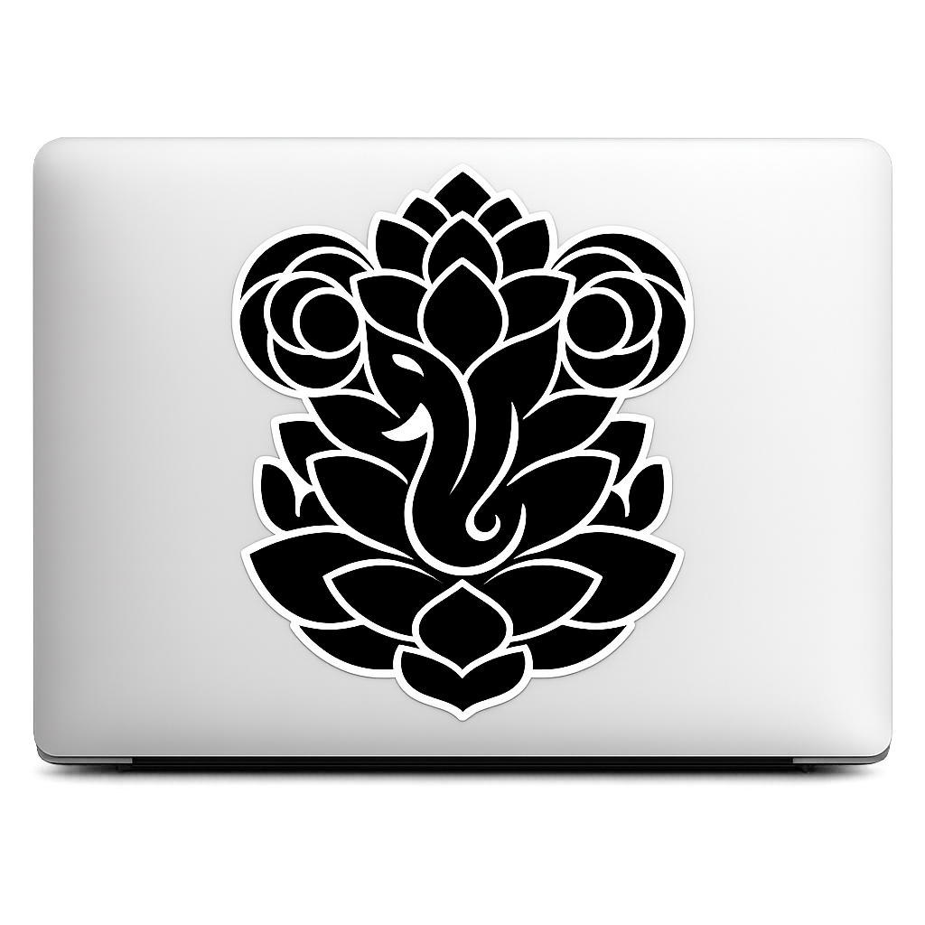 Ganesha Sticker Decal Vinyl Laptop Car Window Bumper AUTO Water Bottle Helmets Waterproof Abstract Minimalist Floral