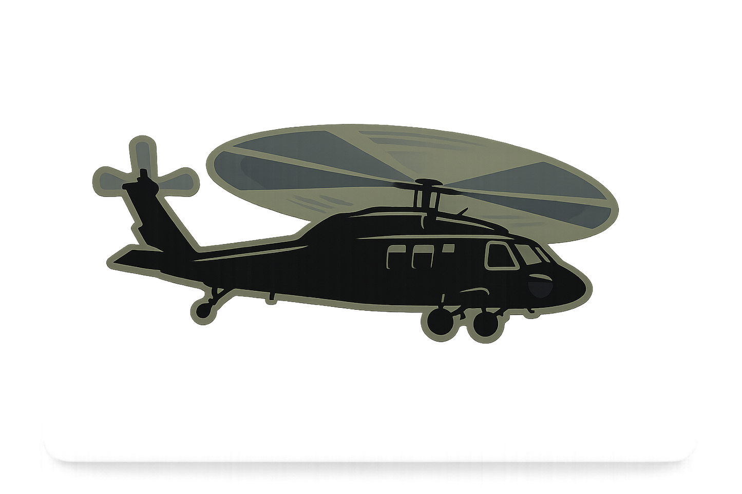 Black Hawk Helicopter Sticker Decal Vinyl Laptop Car Window Bumper AUTO Water Bottle Helmets Waterproof Military