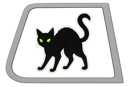 Black Cat Sticker Decal Vinyl Laptop Car Window Bumper AUTO Water Bottle Helmets Waterproof Green Eyes