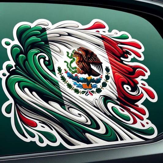 Vinyl sticker: Sticker Flag Eagle Snake Patriotic Mexico Vinyl Decal Waterproof Weather Resistant Letters Estado Aguila Mexican Flag Design Perfect for Car Truck Bumper Laptop Tumbler
