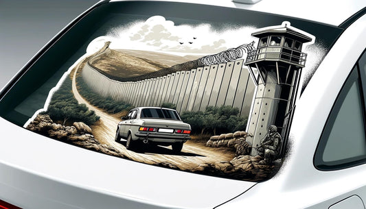 Vinyl sticker: Serious Israel-Palestine Border Car Sticker for Rear Window, Bumper, Waterproof, Auto, Truck, and More (4)