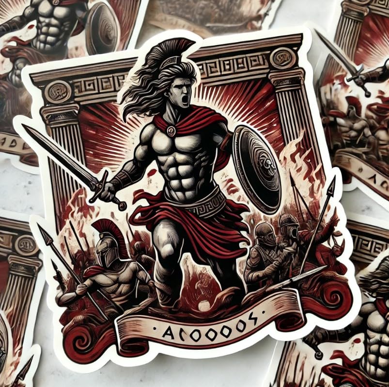 Vinyl sticker: Perseus Warrior Greek Mythology Sticker for Laptop, Wall, Car, Window, Bumper, Decal, Truck, Waterproof, Auto, Water Bottle