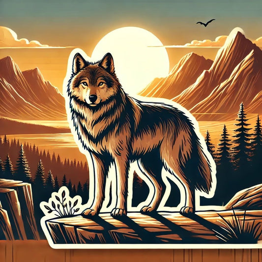 Vinyl sticker: Snowy Pass Wolf Waterproof Sticker for Laptop Wall Car Window Bumper Decal Truck Auto Water Bottle – Winter Mountain Storm Scene (8)