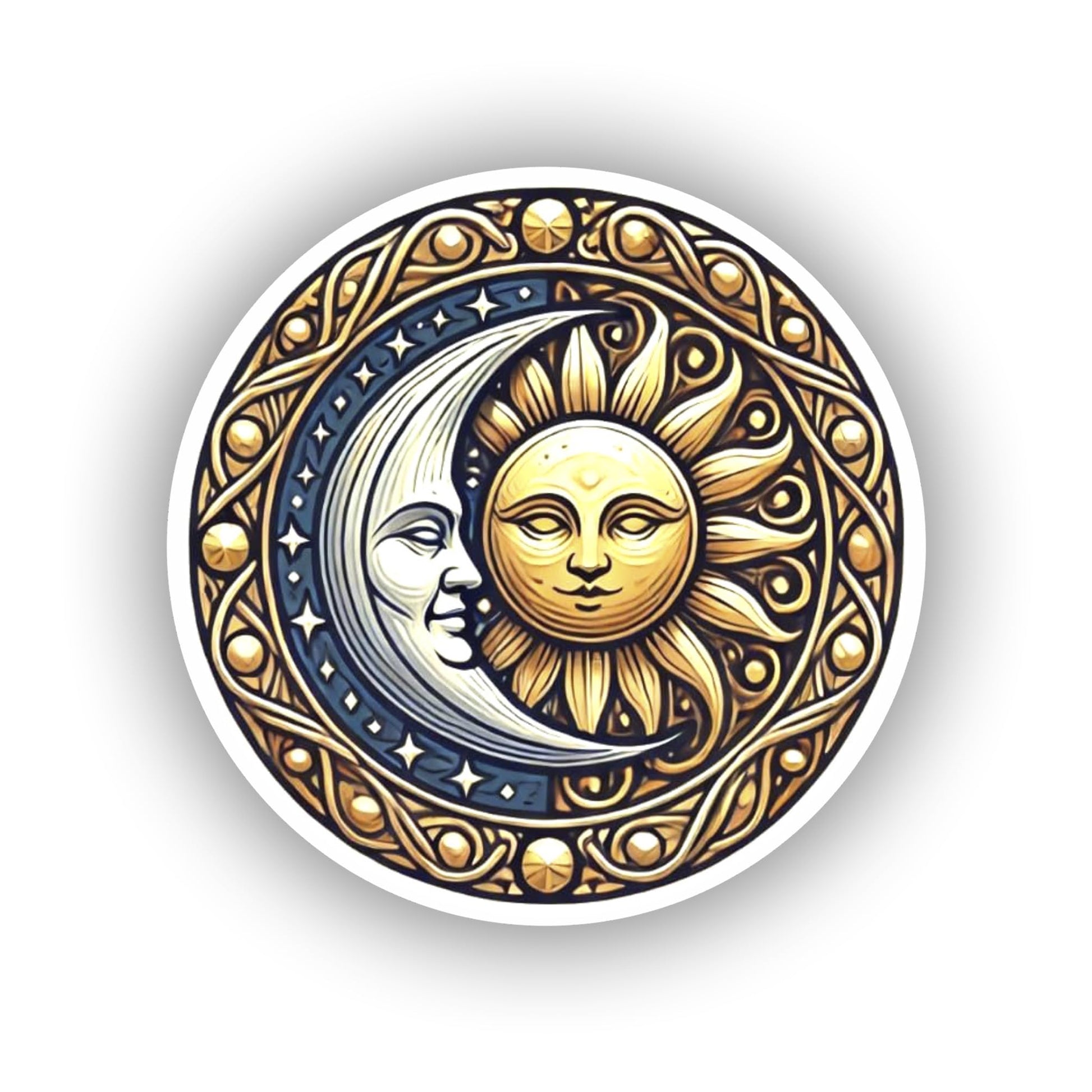 Vinyl sticker: Sun and Moon Intertwined Sticker for Laptop, Wall, Car, Window, Bumper Decal – Artistic Celestial Design for Truck, Waterproof and Auto Use, Ideal for Water Bottles and More (4)