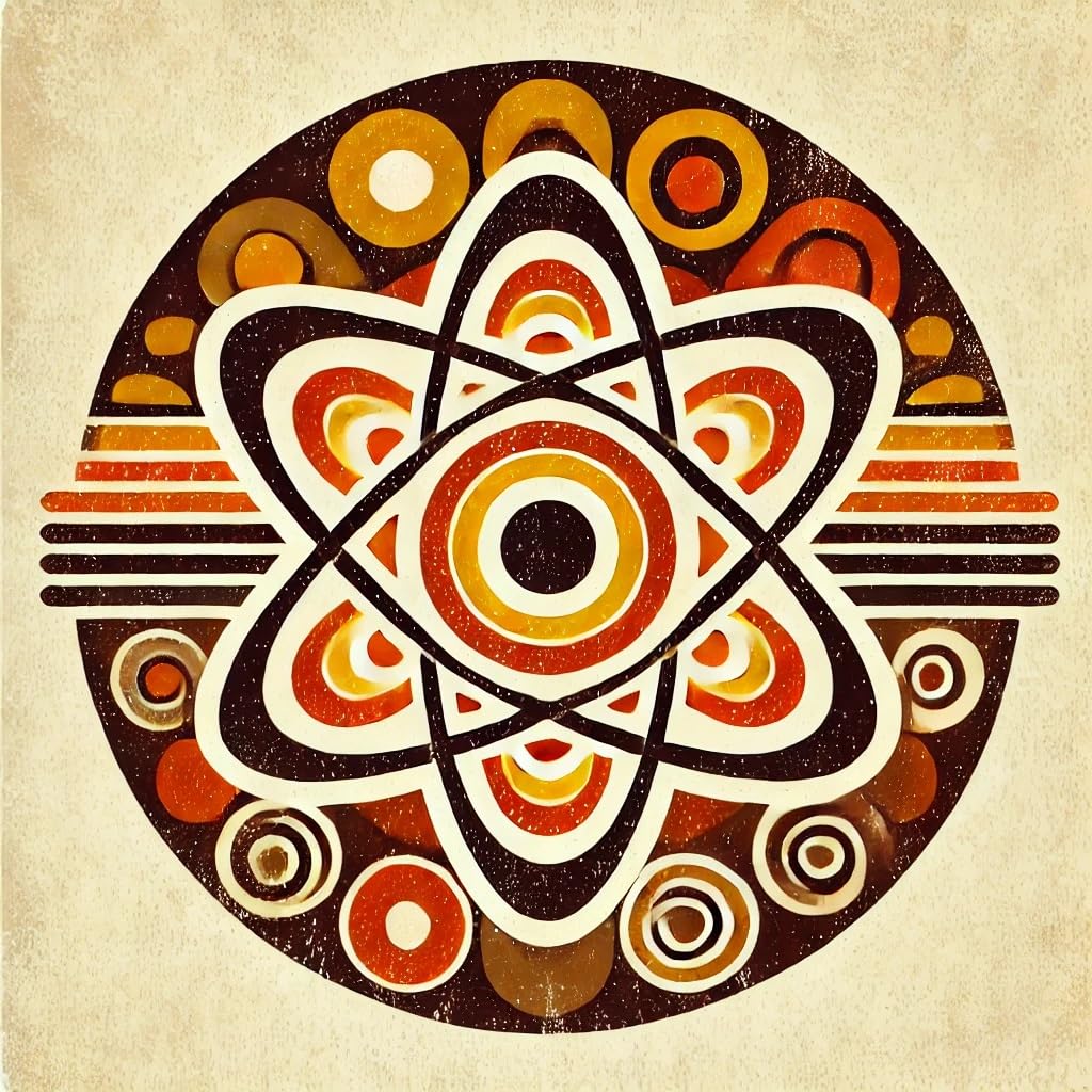 Vinyl sticker: Retro Atomic Symbol Sticker for Laptop, Wall, Car, Window, Bumper – 70s Geometric Design Decal, Waterproof and UV-Resistant for Truck, Auto, Water Bottle (4)