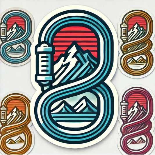 Vinyl sticker: Carabiner with Mountains Sticker for Laptop, Wall, Car, Window, Bumper, Decal, Truck, Auto, Water Bottle – Bold Outdoor Adventure Design (6)