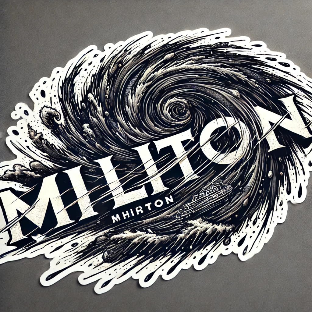 Vinyl sticker: Chaotic Storm Typhoon Milton Sticker Decal for Laptop, Wall, Car, Window, Bumper, Waterproof Vinyl Truck Auto Water Bottle Design