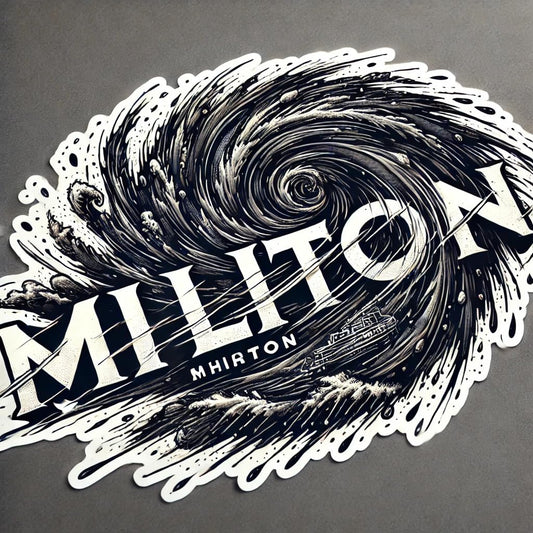 Vinyl sticker: Chaotic Storm Typhoon Milton Sticker Decal for Laptop, Wall, Car, Window, Bumper, Waterproof Vinyl Truck Auto Water Bottle Design