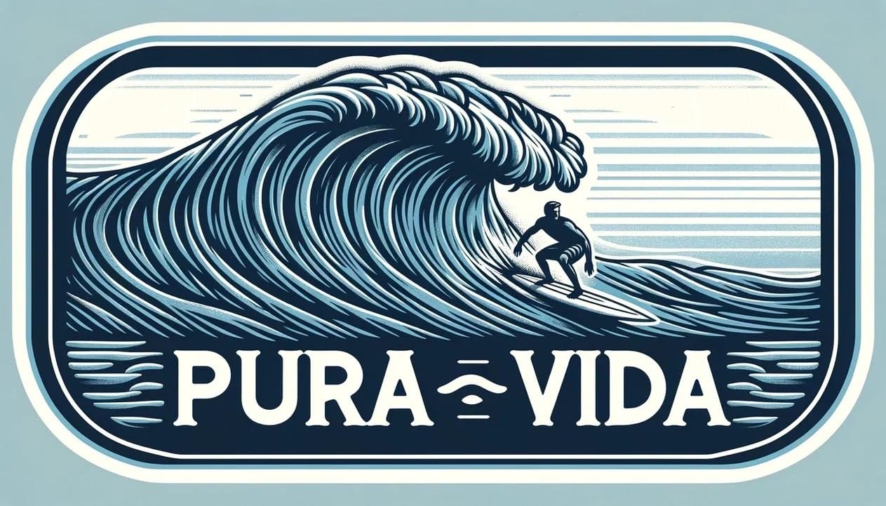 Vinyl sticker: Sticker Pura Vida Wave Decal Embrace The Surf Sunset Wildlife Vibes for Car Truck Bumper Laptop Tumbler (4")