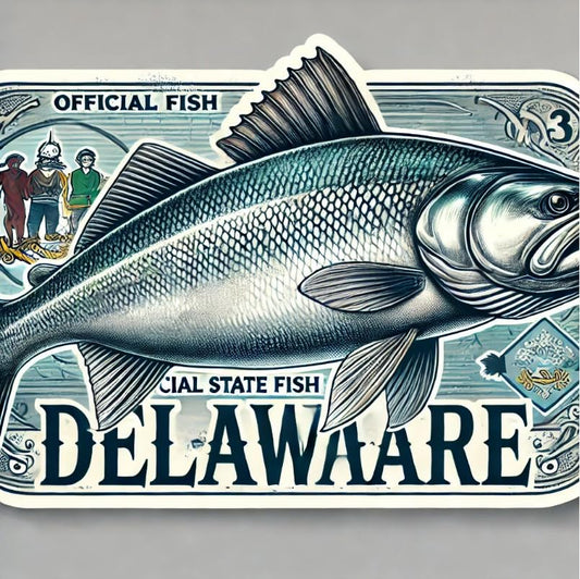 Vinyl sticker: Realistic Gray Weakfish Delaware Laptop Wall Car Window Bumper Sticker Decal Truck Waterproof Auto Water Bottle
