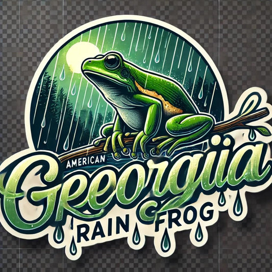 Vinyl sticker: Car Window Laptop Wall Waterproof Bumper Sticker Decal Auto Truck Water Bottle – Atmospheric American Green Tree Frog in Rain Georgia Misty Forest Wildlife