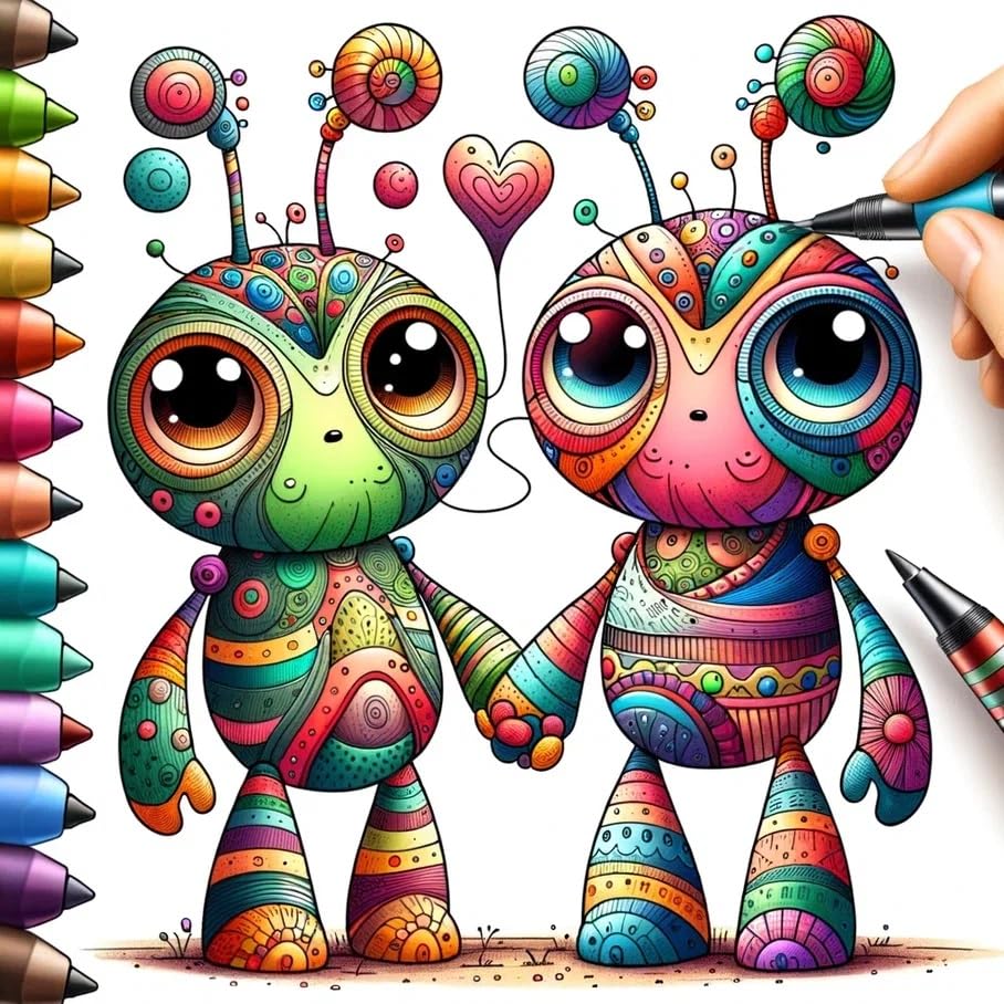 Vinyl sticker: Cute Names of Lovers Doodlebug Holding Hands Love Vinyl Sticker Durable & Waterproof Custom Couple Decals for Laptops Cars and Walls Perfect for Valentine's Day Anniversaries & Romantic Gifts (4")