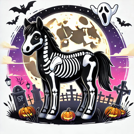 Vinyl sticker: Colorful Minimalist Black Horse Skeleton Costume Sticker for Laptop, Wall, Car, Window, Bumper, and Water Bottle – Waterproof, Auto Decal for Truck and More (6)