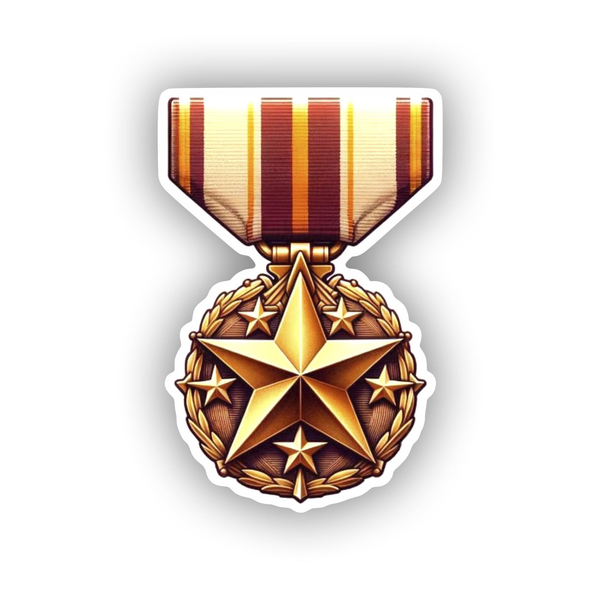 Vinyl sticker: Valor and Bravery Bronze Star Medal Sticker with V-Device - Heroic Military Decal for Laptop, Car, Window, Bumper, Wall, Truck - Waterproof, Durable Vinyl (6)