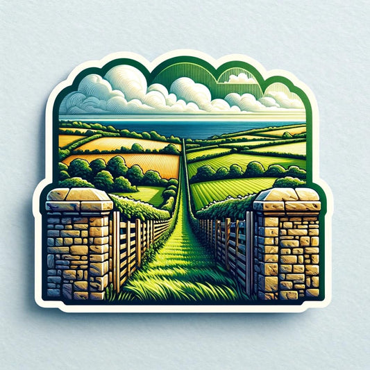 Vinyl sticker: US-Mexico Border Sticker for Laptop, Wall, Car, Window, Bumper, Truck, Waterproof, Auto, Water Bottle, and More. Unique Design Featuring The US-Mexico Border Wall with a Desert Landscape. (6)