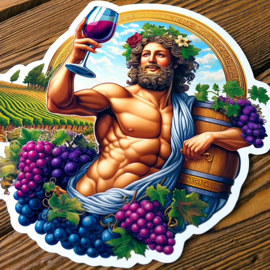 Vinyl sticker: Realistic Dionysus Greek God Sticker for Car, Laptop, Window, Wall, Bumper, Waterproof Decal, Mythological Design