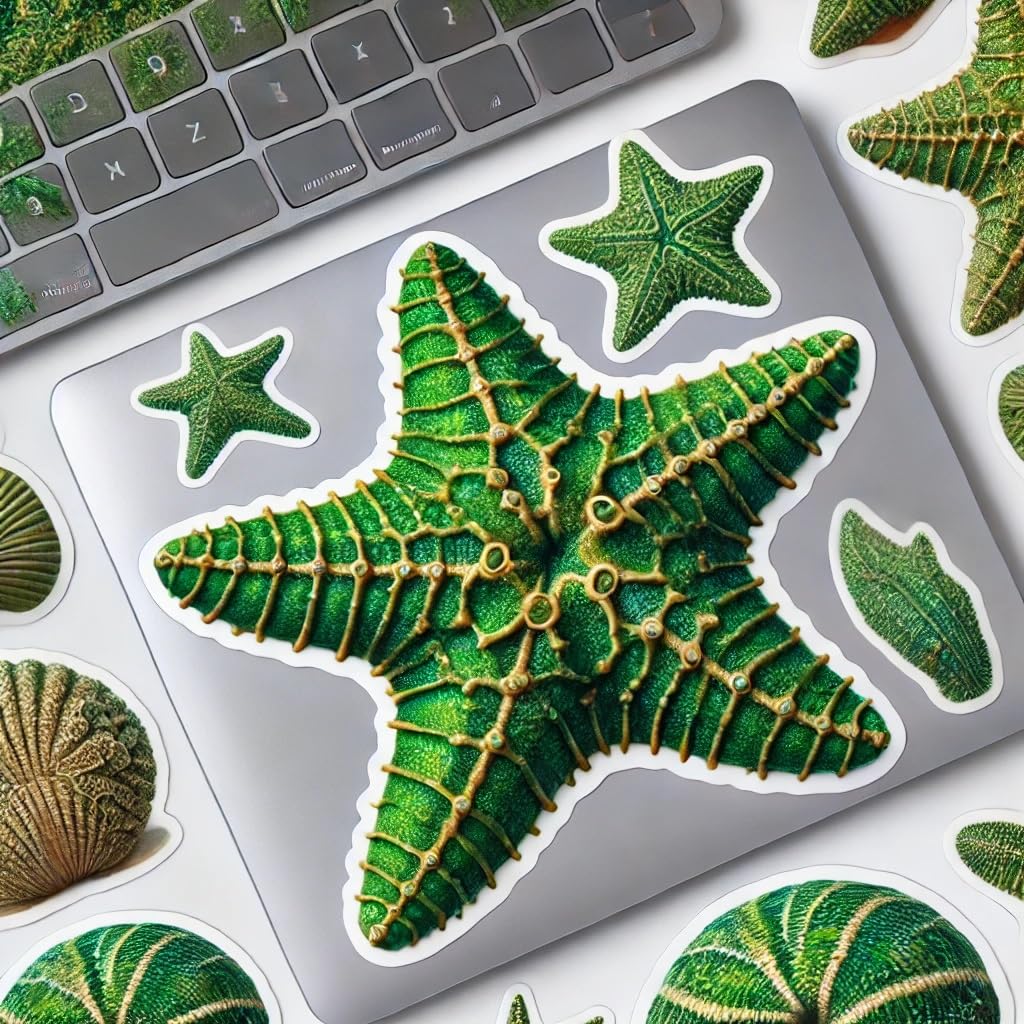 Vinyl sticker: Green Realistic Starfish Laptop Wall Car Window Bumper Sticker Decal Truck Waterproof Auto Water Bottle (4)