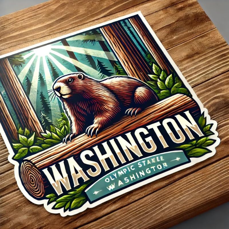 Vinyl sticker: Olympic Marmot Sunset Ridge Sticker Decal for Laptop, Wall, Car, Window, Waterproof Bumper Auto Truck Water Bottle (6)