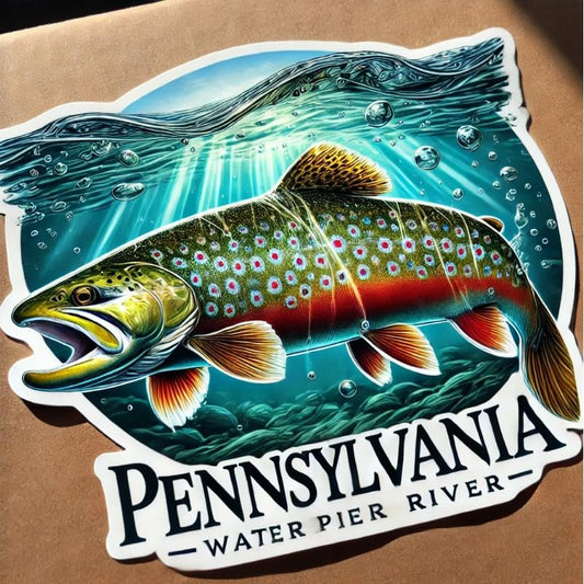 Vinyl sticker: Brook Trout Swimming Vinyl Sticker for Laptop, Wall, Car, Window, Bumper, Decal, Truck, Waterproof, Auto, Water Bottle (4)