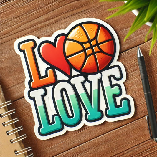 Vinyl sticker: Basketball Love Funny Decal Sticker for Laptop, Wall, Car, Window, Bumper, Truck, Waterproof Auto, and Water Bottle - Fun Basketball Design with Bold Letters (4)