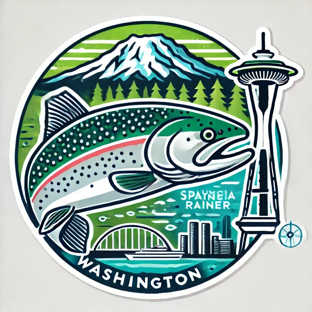 Vinyl sticker: Steelhead Trout Decal for Laptop, Wall, Car, Window, Bumper, Sticker with Hiking Trail Design, Waterproof Auto Truck Vinyl for Water Bottles (6)