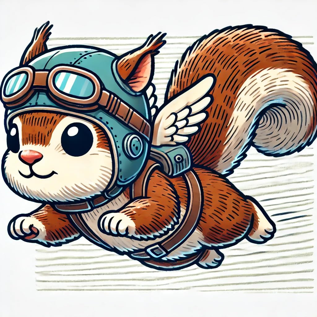 Vinyl sticker: Adventurous Flying Squirrel Laptop Wall Car Window Bumper Sticker Decal - Childish Cartoon Style - Waterproof and Durable for Auto, Truck, Water Bottle, More (4)