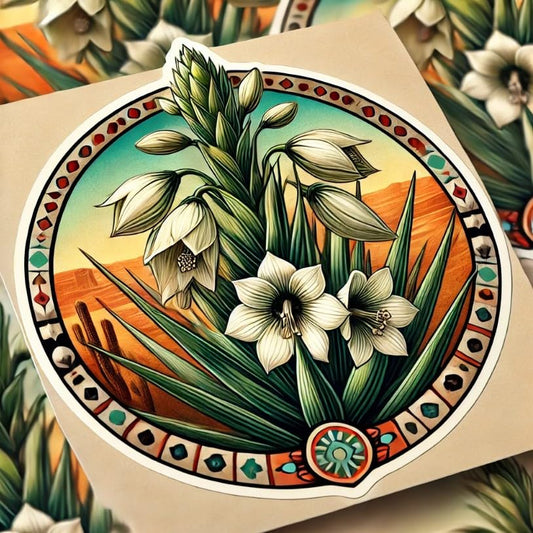 Vinyl sticker: Waterproof Vinyl Yucca Flower Sticker for Laptop Wall Car Window Bumper Decal Truck Auto Water Bottle – New Mexico State Flower Desert Design