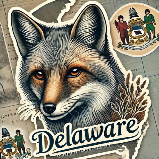 Vinyl sticker: Realistic Gray Fox Delaware Symbol Laptop Wall Car Window Bumper Sticker Decal Truck Waterproof Auto Water Bottle. Variation 29 (4)