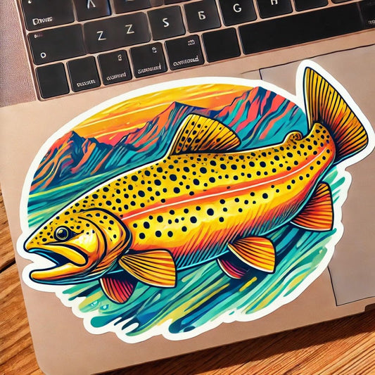 Vinyl sticker: Apache Trout Colorful Art Laptop Wall Car Window Bumper Sticker Decal Truck Waterproof Auto Water Bottle