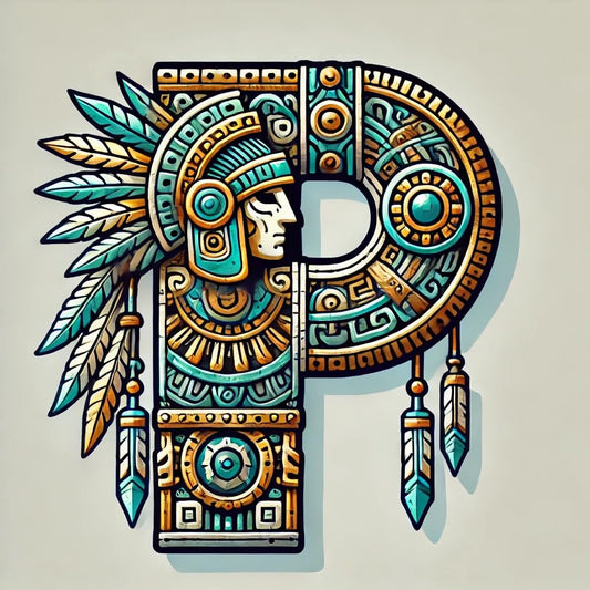 Vinyl sticker: Aztec Letterings: Knights and Warriors Letter O Vinyl Sticker for Laptop Wall Car Window Bumper Truck Waterproof Auto Water Bottle (4)