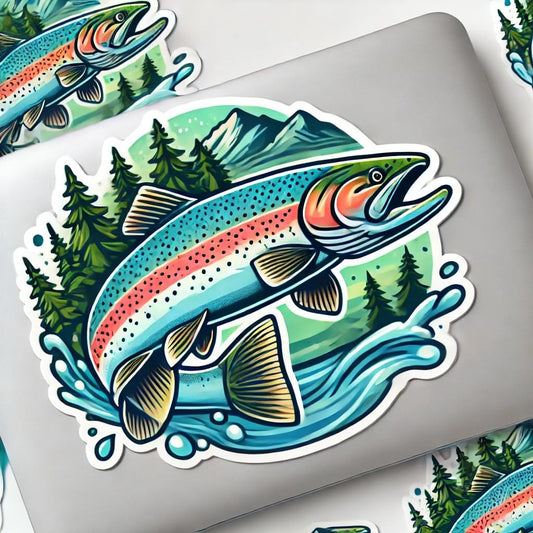 Vinyl sticker: Steelhead Trout Decal for Laptop, Wall, Car, Window, Bumper, Sticker, Truck, Waterproof Auto Vinyl for Water Bottles (4)