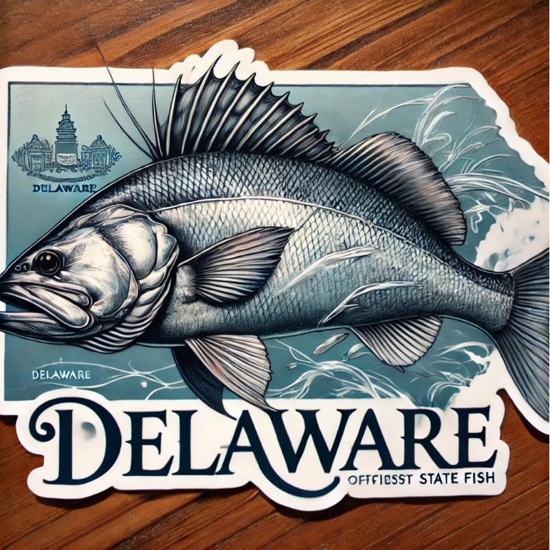 Vinyl sticker: Unique Gray Weakfish Delaware Laptop Wall Car Window Bumper Sticker Decal Truck Waterproof Auto Water Bottle (6)