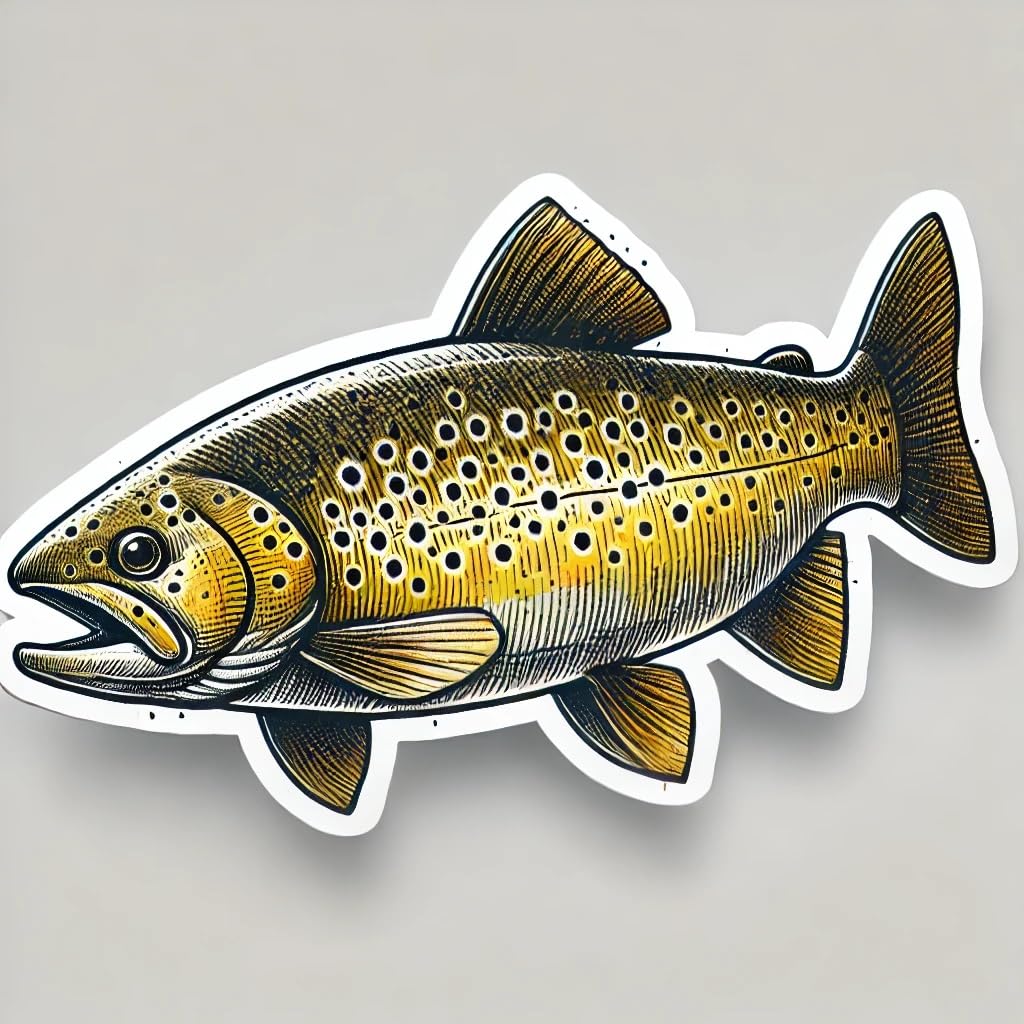 Vinyl sticker: Apache Trout Hand-Drawn Sketch Laptop Wall Car Window Bumper Sticker Decal Truck Waterproof Auto Water Bottle (4)