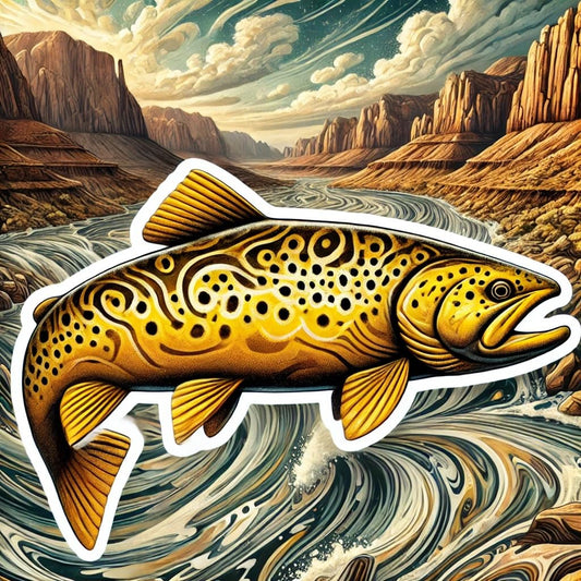 Vinyl sticker: Apache Trout Nature Scene Laptop Wall Car Window Bumper Sticker Decal Truck Waterproof Auto Water Bottle