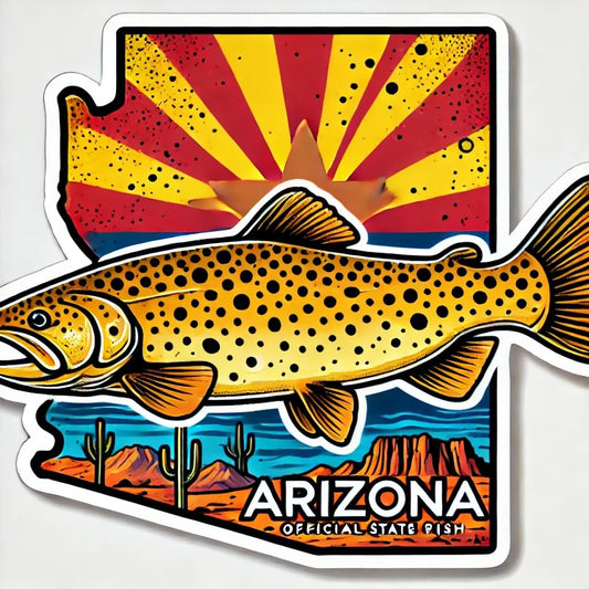Vinyl sticker: Apache Trout Geometric Pattern Laptop Wall Car Window Bumper Sticker Decal Truck Waterproof Auto Water Bottle
