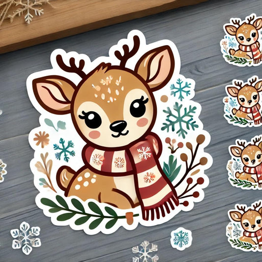 Vinyl sticker: Rustic Pond Deer Fawn Laptop, Wall, Car, Window, Bumper, Sticker, Decal, Truck, Waterproof Auto, Water Bottle Decoration (4)