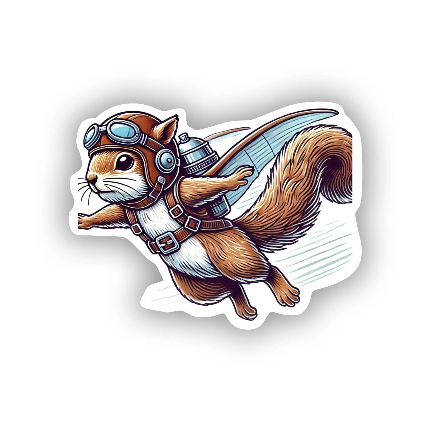 Vinyl sticker: Playful Adventurous Flying Squirrel Laptop Wall Car Window Bumper Sticker Decal - Detailed Cartoon Style - Waterproof and Durable for Auto, Truck, Water Bottle, More (4)