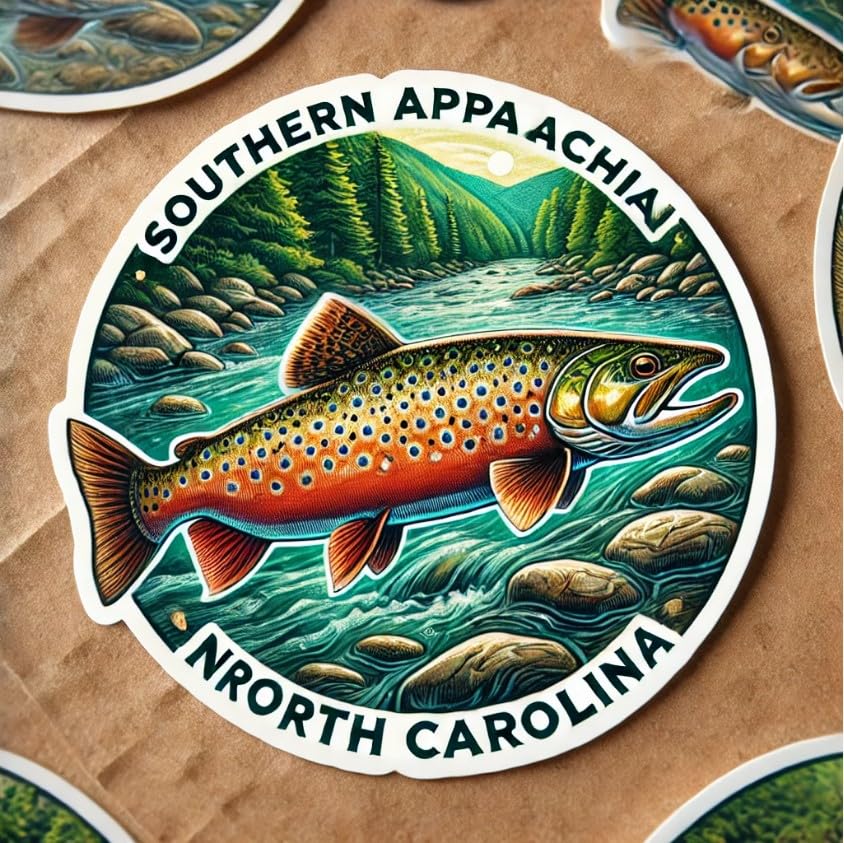 Vinyl sticker: Southern Appalachian Brook Trout Laptop Wall Car Window Bumper Sticker Decal Truck Waterproof Auto Water Bottle (4)