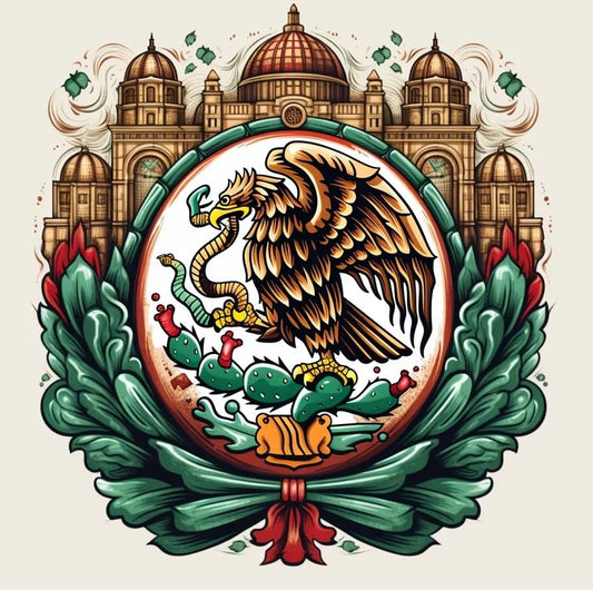 Vinyl sticker: Sticker Waterproof Emblem Snake Eagle Cactus Patriotic Mexico Vinyl Decal Waterproof Weather Resistant Letters Estado Aguila Mexican Flag Design Perfect for Car Truck Bumper Door Laptop Tumbler (4")