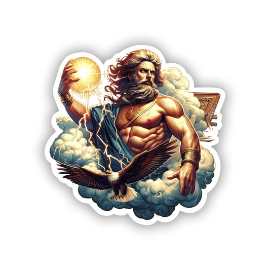 Vinyl sticker: Realistic Jupiter Roman God Sticker for Car, Laptop, Window, Wall, Bumper, Waterproof Decal, Mythological Design (4)
