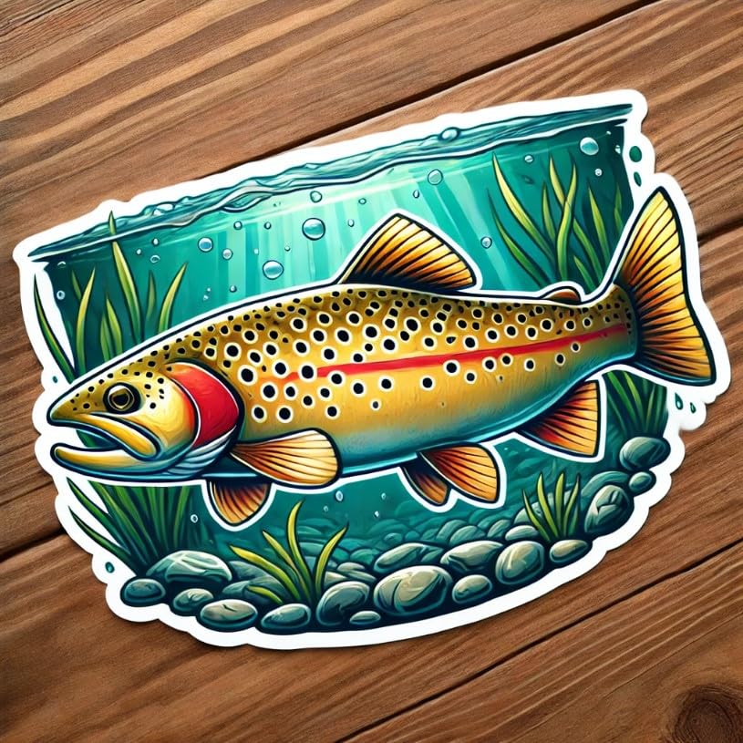 Vinyl sticker: Underwater Rio Grande Cutthroat Trout Sticker – Waterproof Vinyl Decal for Car, Laptop, Wall, Truck, Window, Auto, Bumper, and Water Bottle Surfaces