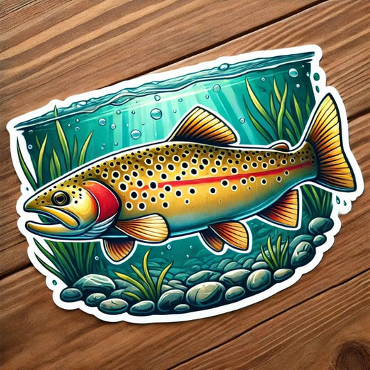Vinyl sticker: Underwater Rio Grande Cutthroat Trout Sticker – Waterproof Vinyl Decal for Car, Laptop, Wall, Truck, Window, Auto, Bumper, and Water Bottle Surfaces