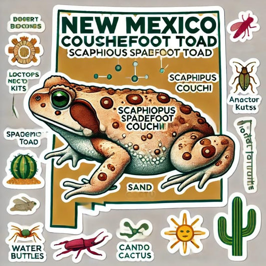 Vinyl sticker: Scientific Spadefoot Toad New Mexico Sticker – Waterproof Vinyl Anatomy Illustration Decal for Laptop, Truck, Car Window, Water Bottle, Wall, Bumper, and Auto Gear