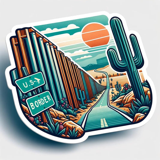 Vinyl sticker: US-Mexico Border Sticker for Laptop, Wall, Car, Window, Bumper, Truck, Waterproof, Auto, Water Bottle, and More (4)