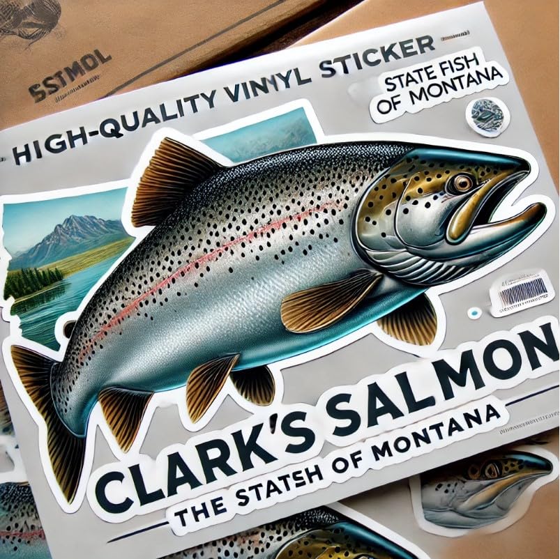 Vinyl sticker: Clark's Salmon Realistic Wildlife Sticker for Laptop, Wall, Car, Window, Bumper, Decal, Truck, Waterproof, Auto, Water Bottle