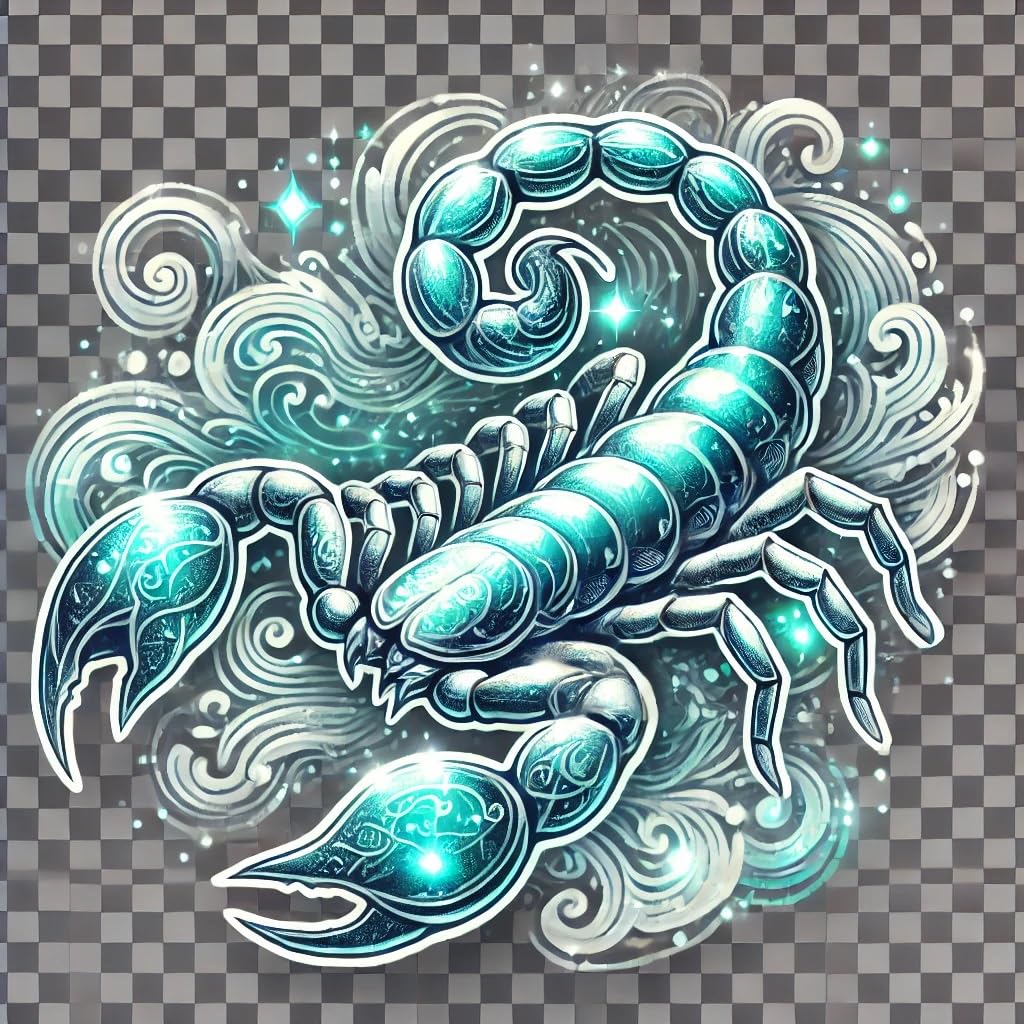 Vinyl sticker: Fantasy Scorpion Laptop, Wall, Car, Window, Bumper, Sticker, Decal - Waterproof, Auto, Water Bottle, Truck, Durable Vinyl, Oceanic Scorpion Design