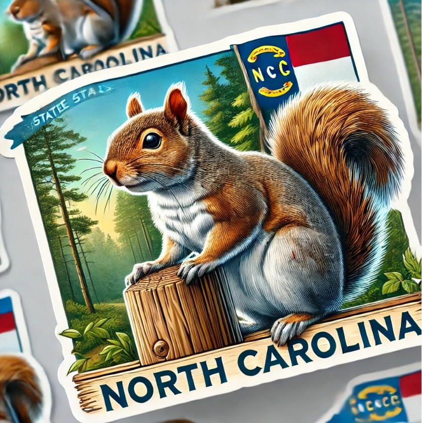 Vinyl sticker: Signpost Eastern Gray Squirrel Laptop Wall Car Window Bumper Sticker Decal Truck Waterproof Auto Water Bottle