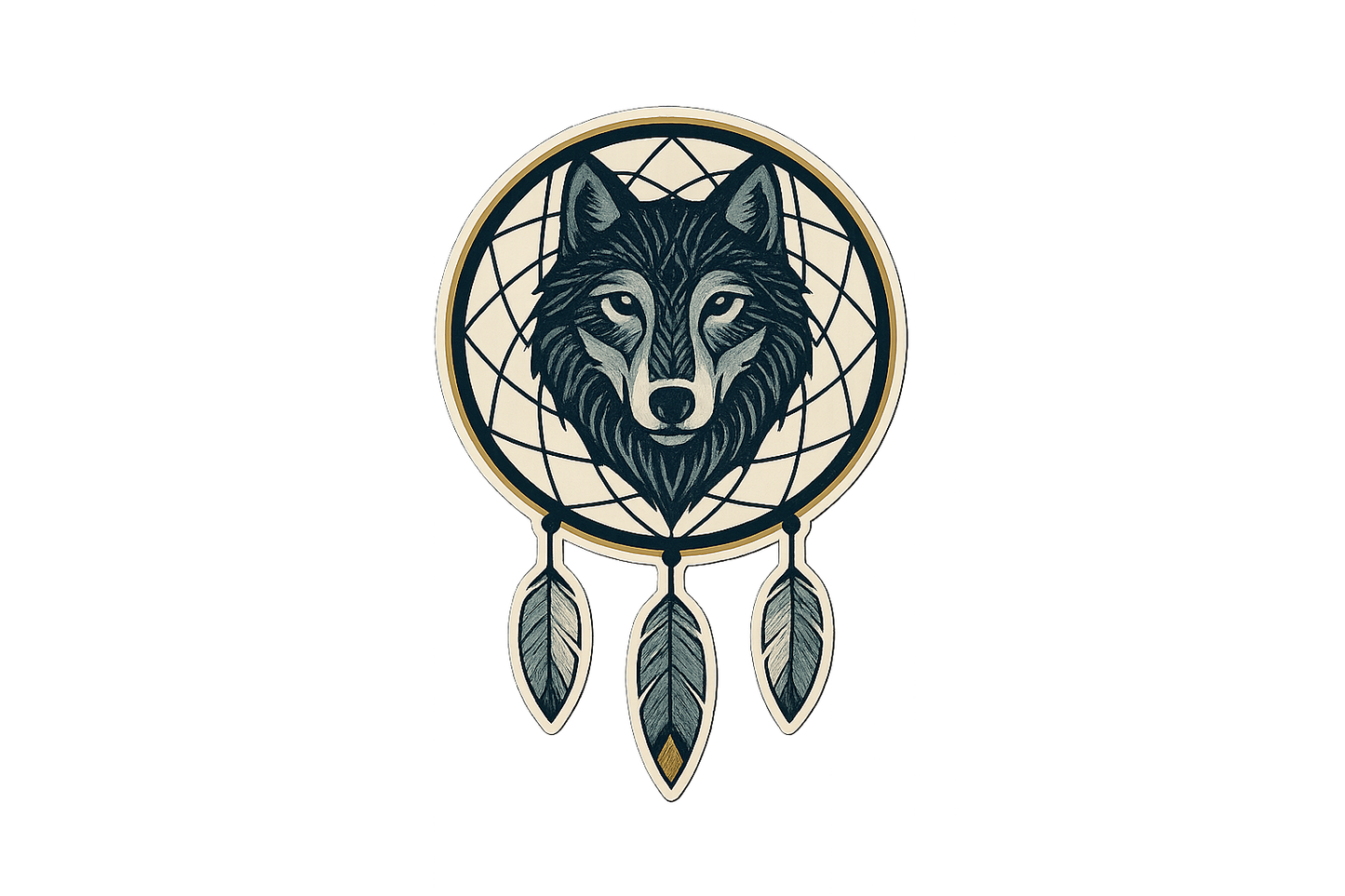 Dreamcatcher Wolf Face Sticker Decal Vinyl Laptop Car Window Bumper AUTO Water Bottle Helmets Waterproof