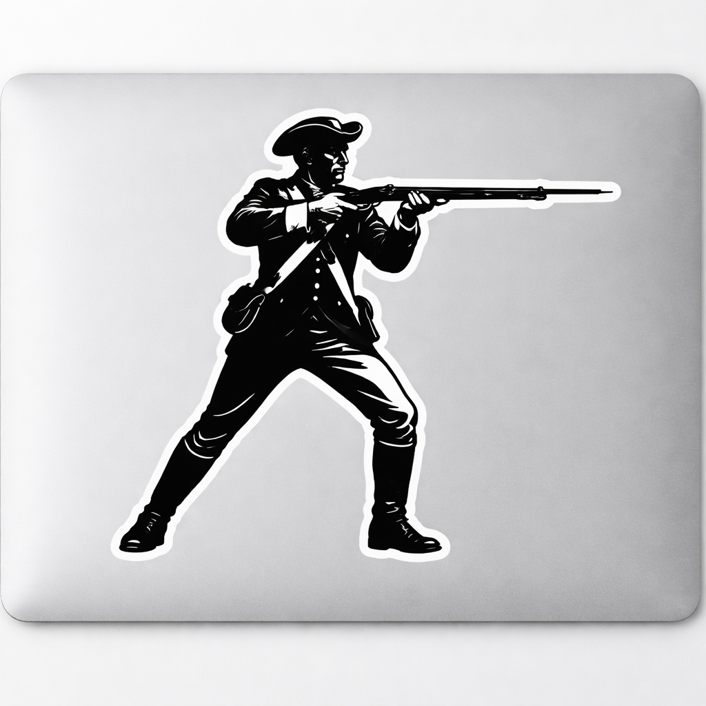 USA United States Revolutionary War Soldier Sticker Decal Vinyl Laptop Car Window Bumper AUTO Water Bottle Helmets Waterproof