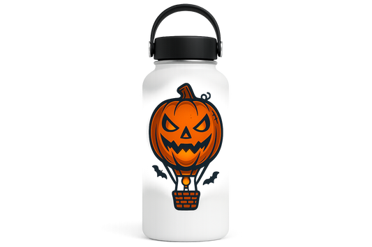 Scary Pumpkin Hot Air Balloon Sticker Decal Vinyl Laptop Car Window Bumper AUTO Water Bottle Helmets Waterproof Halloween